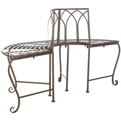 Abia Rustic Brown Wrought Iron Outdoor Tree Bench