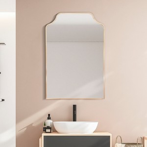 JONATHAN Y Lindie Medium Scalloped-Top Metal Framed Wall Mounted Mirror - 1 of 4