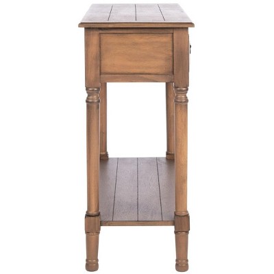 Primrose Warm Brown Wood & Metal Console Table with Storage