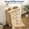 Fluted 5 Drawer Dresser for Bedroom, 45'' Tall Dresser, Chest of Drawers, Wooden Chest with Clothes Storage Cabinet - 3 of 4