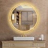 Bathroom Mirror with Lights Round LED Bathroom Vanity Mirror with Stepless Dimming Function And Anti-Fog,Wall Mounted Mirror-The Pop Home - 2 of 4