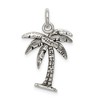 Black Bow Jewelry Sterling Silver 3D Antiqued Palm Tree Pendant - 3 of 4