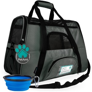 PetAmi Airline Approved Pet Carrier for Cat Dog, Soft Sided Travel Supplies Accessories, Ventilated Carrying Bag Kitten Puppy - 1 of 4