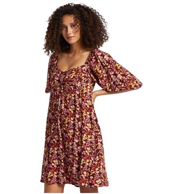 Billabong Womens Swept Away Floral Baby Doll Dress