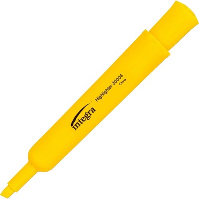 Integra Desk Highlighter Chisel Tip 12/PK Fluorescent Yellow 30004