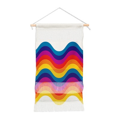 Showmemars Wavy Retro Rainbow Fiber Wall Hanging - Society6