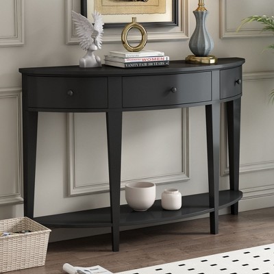 NicBex Modern Console Table with Curved Design,Elegant Entryway Table with Drawers & Shelves,Foyer Tables for Entryway,Hallway