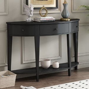 NicBex Modern Console Table with Curved Design,Elegant Entryway Table with Drawers & Shelves,Foyer Tables for Entryway,Hallway - 1 of 4