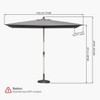 TiramisuBest Rectangle Patio Umbrella with Crank Lift & Tilt Brick red - 3 of 4
