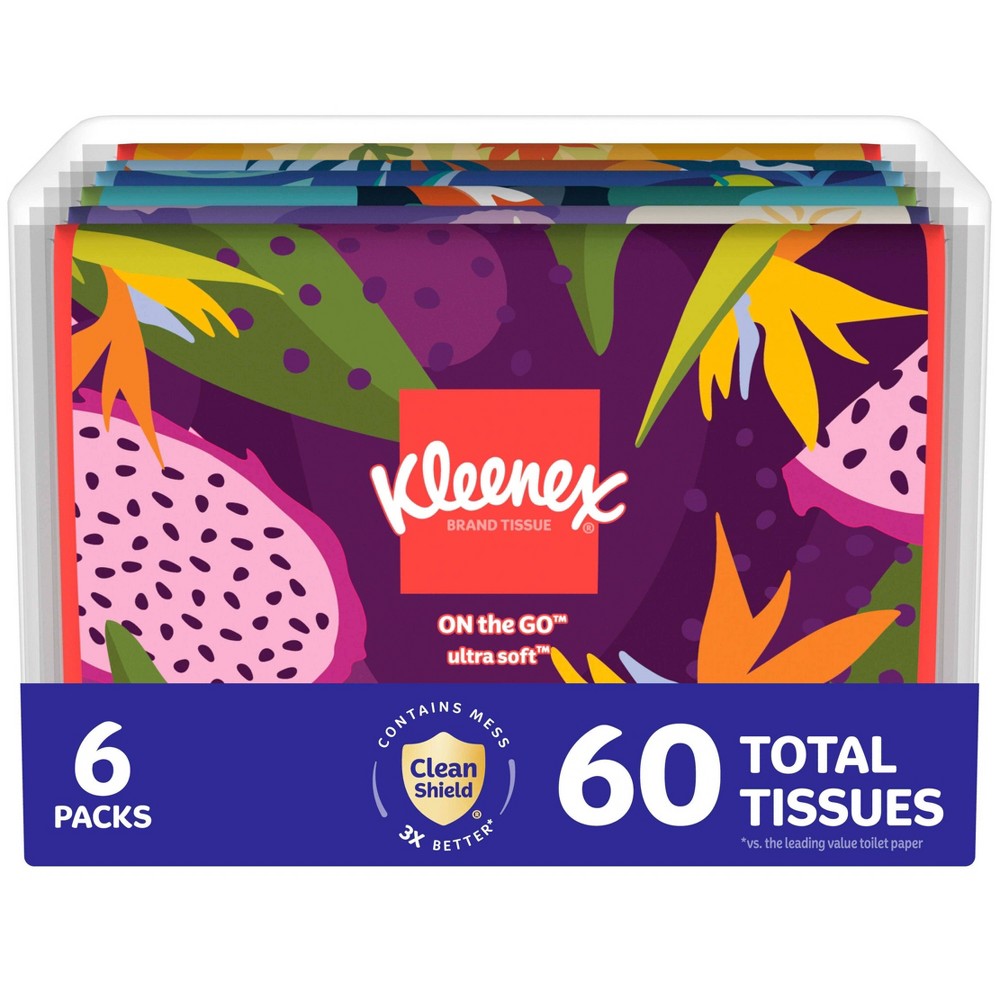 Kleenex On-the-Go 3-Ply Facial Tissue - 6pk/10ct: Soft Pack