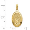 Black Bow Jewelry 14k Yellow Gold Textured Oval St Christopher Medal Pendant - 4 of 4