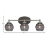 Toltec Lighting Capri 3 - Light Vanity in  Brushed Nickel with 6" Smoke Ribbed Shade - 2 of 2