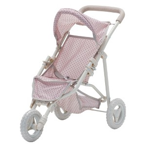 Olivia's Little World Doll Jogging-Style Pram, Pink/Cream/Grey - 1 of 4