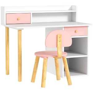 Aghana Digitals Pink Kids Study Desk & Chair Set: Adjustable Height, Tilt Desktop, Storage Drawer, - 1 of 4