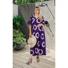 LEELA Women's Summer Maxi Nightdress Cover Up Gown Caftan Loungewear Dashiki House Dresses for Women 3X-4X Purple, Polka Dots - 3 of 4