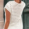 Cover Ups for Women - Tie Front V Neck Summer Crochet Cardigan, Oversized Cover Ups for Bikini Beach Outfits and Bathing Suits - 2 of 4