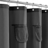 Home Mart Goods PEVA Grey Heavyweight Thick Shower Curtain Liner With Mesh Storage Pockets - 72"x72" - 3 of 4