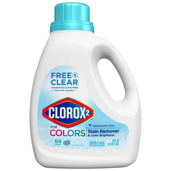 Clorox 2 Laundry Stain Remover And Color Booster, Free And Clear, 88 Oz