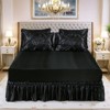 Satin Comforter Set Bed in a Bag – Pinch Pleat Luxury Bedding with Sheets, Pillowcases & Decorative Covers, Soft Silky Quilt - 4 of 4