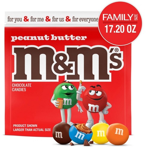 M&m's Peanut Butter Family Size Chocolate Candy - 17.2oz : Target