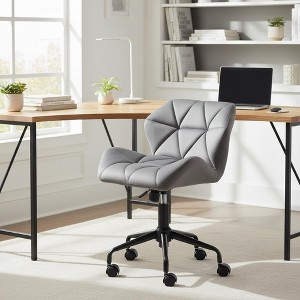 Homy Casa Adjustable Swivel Office Chair with Cushioned Velvet Seat for Home Office or Bedroom - 1 of 4