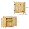 FURNIinspire Utility Storage Cabinet Garden Storage Cabinet Outdoor Tool Shed With Galvanized Top And Two Shelves, Natural Wood, 38.00"*20.10"*12.60" - 2 of 4