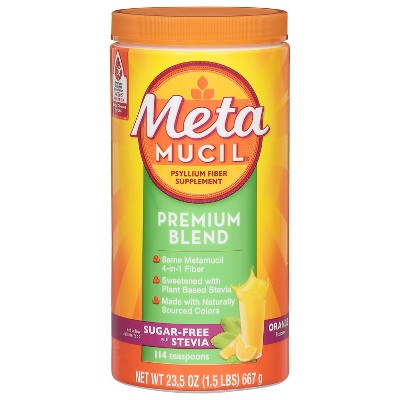 Metamucil Premium Blend Orange Psyllium Fiber 114 ea