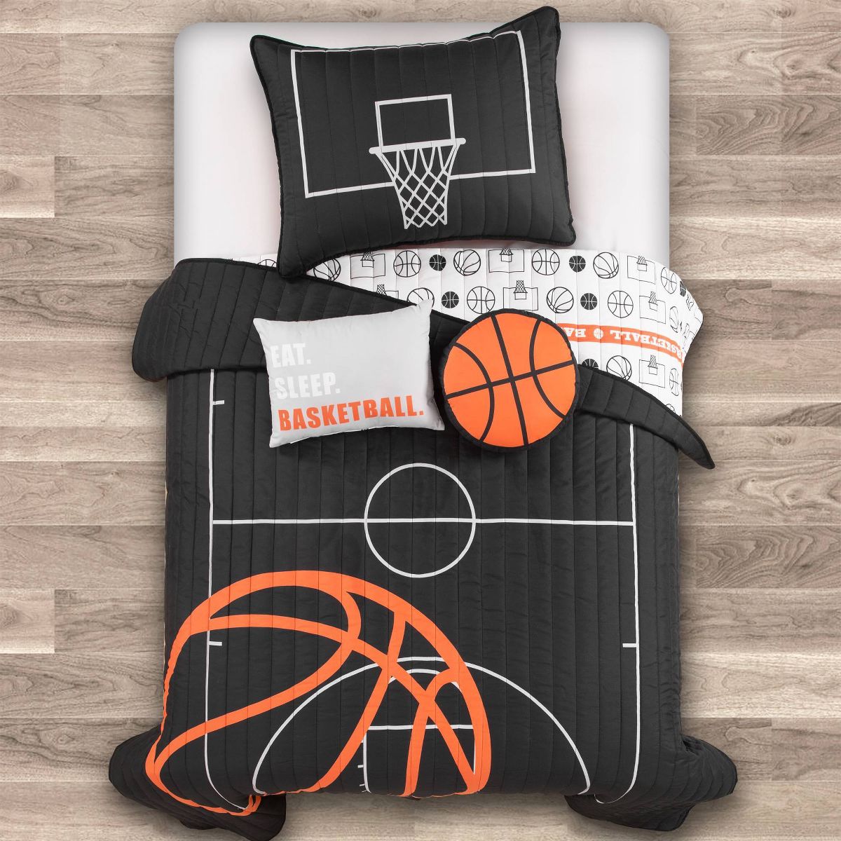 Kids' Basketball Game Quilt Set Black - Lush Décor - thumbnail 2