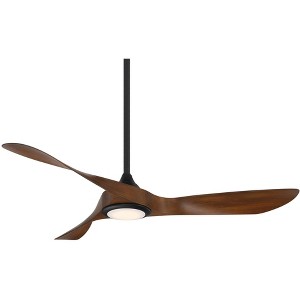 54" WAC Swirl Matte Black LED Wet Rated Smart Control Ceiling Fan - 1 of 2