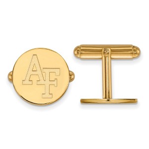 Black Bow Jewelry 14k Yellow Gold United States Air Force Academy Fighting Falcons NCAA Cuff Links - 1 of 3