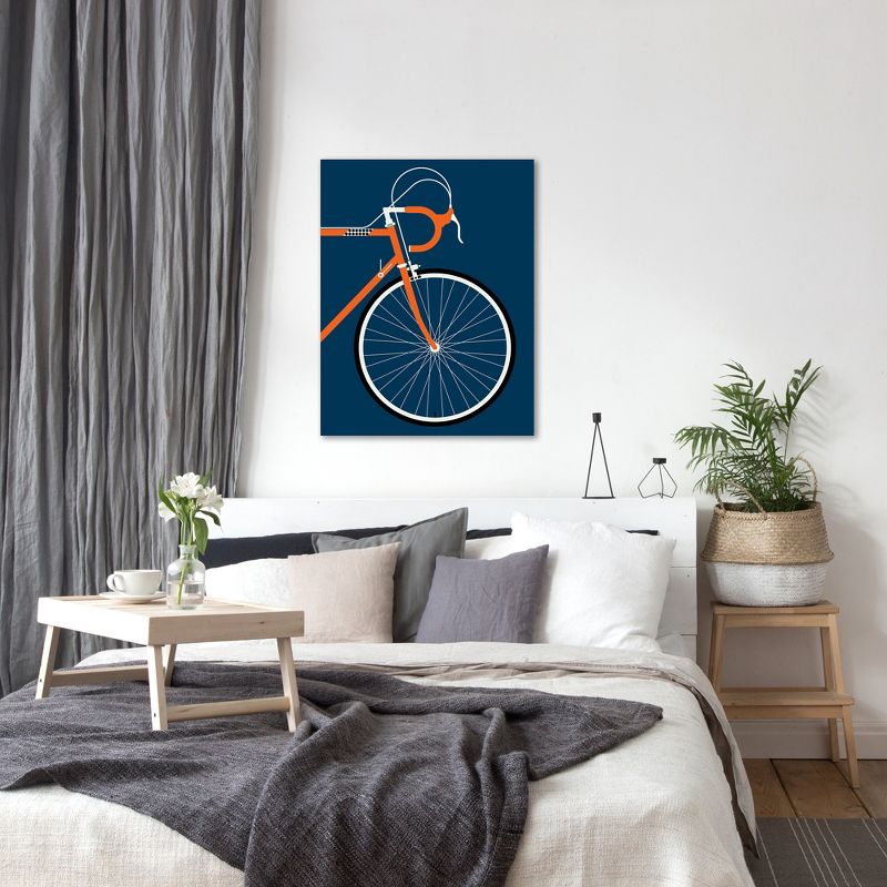 Americanflat Mid Century Modern Wall Art Room Decor - Orange Racing Bike by Bo Lundberg, 5 of 7