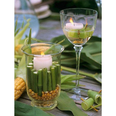 Northlight LED Lighted Spring Bamboo Candle in Vase Canvas Wall Art 15.75" x 11.75"