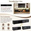 HDZNVF Modern TV Stand with Fluted Glass Door for TVs Up to 100 inch, Media Console with Sliding Door & 2 Drawers, Black - 3 of 4