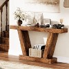 Console Sofa Table, 2-Tier Farmhouse Narrow Behind Couch Sofa, Extra-Long Accent Entryway Table for Hallway - 2 of 4