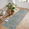 Washable Area Rug for Entryway Moss Soft Non-Slip Indoor Door Mat Distressed Floral Low-Pile Kitchen Rugs - 2 of 4