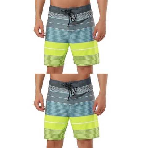 Мужские шорты Lars Amadeus Summer Printed Drawstring Waistband Color Block Beach Shorts 2 Pcs Red Navy 30, цвет: Жёлтый