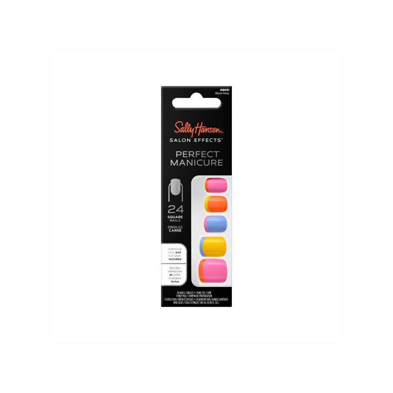 Sally Hansen Salon Effects Perfect Manicure Press on Nails Kit - Square - Block Party - 24ct, 1 of 13