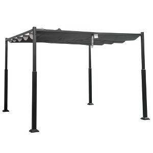 Costway 10' x 10' Outdoor Pergola with Retractable Canopy Heavy-Duty Metal Columns - 1 of 1