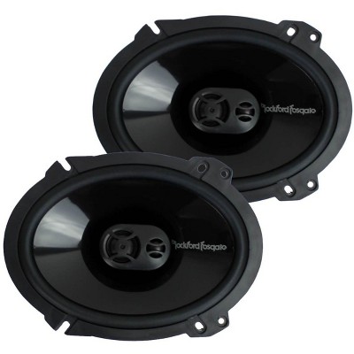 Rockford Fosgate P1683 6x8" 130W 4-Ohm Impedance 3-Way Car Coaxial Speakers w/ FlexFit Basket, PEI Dome Tweeter, & Butyl Rubber Surround (Pair)