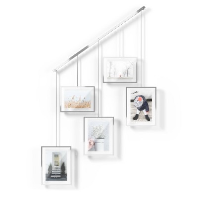 Chrome Floating Wall-Mounted 4x6 Picture Frame Set