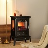 HOMCOM 23" Electric Infrared Fireplace Stove, Freestanding Fireplace Heater with Realistic Flame, Adjustable Temperature, Timer, Remote Control - 3 of 4