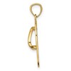 Black Bow Jewelry 14k Yellow Gold and White Rhodium Floral Flip Flop Pendant, 9 x 24mm - 2 of 4