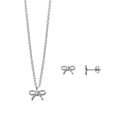 FAO Schwarz Bow Necklace and Earring Set