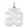 Black Bow Jewelry 14k White Gold, Jersey Collection, Small Number 85 Pendant - 3 of 4