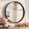 Apmir Round High Quality Aluminum Alloy Framed French Cleat Mounted Wall Decor Bathroom Vanity Mirror in matte black with 5-Year Warranty - 4 of 4