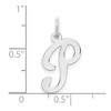 Black Bow Jewelry 14k White Gold, Sophia Collection, Small Script Initial P Pendant - 4 of 4