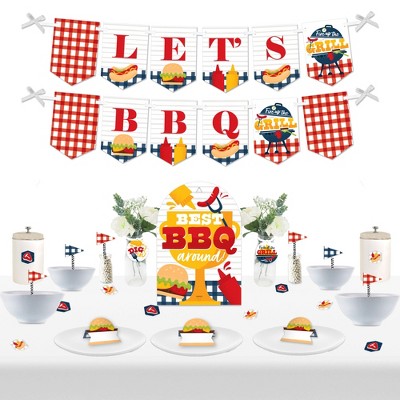 Big Dot of Happiness Fire Up the Grill - DIY Summer BBQ Picnic Party Cookout Signs - Snack Bar Decorations Kit - 50 Pieces