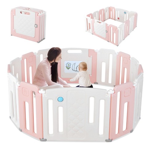 Infans 14 Panels Baby Safety Playpen Kids Safety Activity Play Center w/ Drawing Board - image 1 of 4