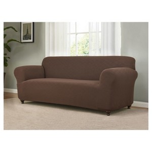 Brown Solid Sofa Slipcover