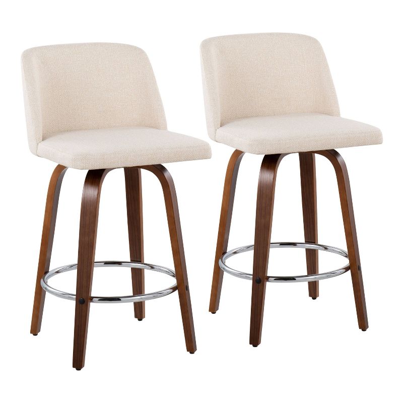 Set of 2 Toriano Upholstered Counter Height Barstools - Lumisource, 1 of 11